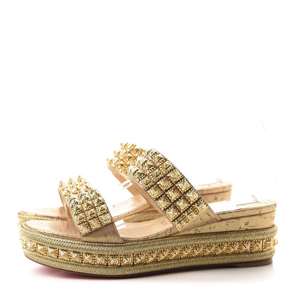 Christian Louboutin Liege Pepite 60 Platform Sandals 38 Version Gold 3 of 8