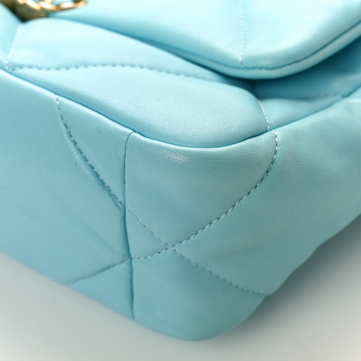 Chanel Lambskin Quilted Medium Chanel 19 Flap Light Blue 9 of 9