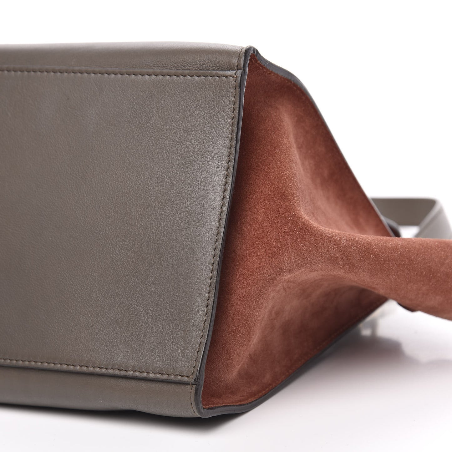 Drummed Calfskin Suede Medium Trapeze