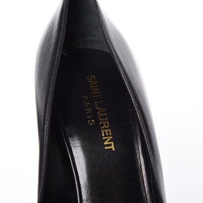 Saint Laurent Calfskin Bi-Color Cap Toe 105 Pumps 38.5 Black Porcellana 6 of 12