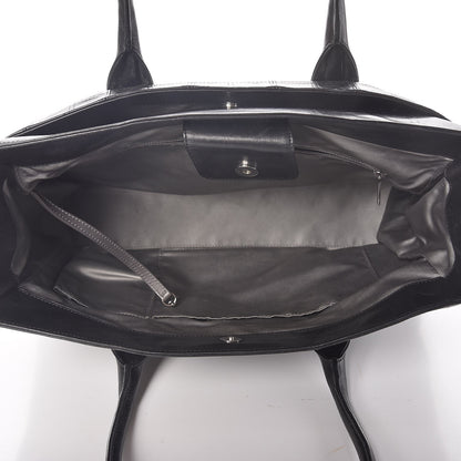 Chanel Lambskin Square Stitched Lax Shopping Tote Black 5 of 10