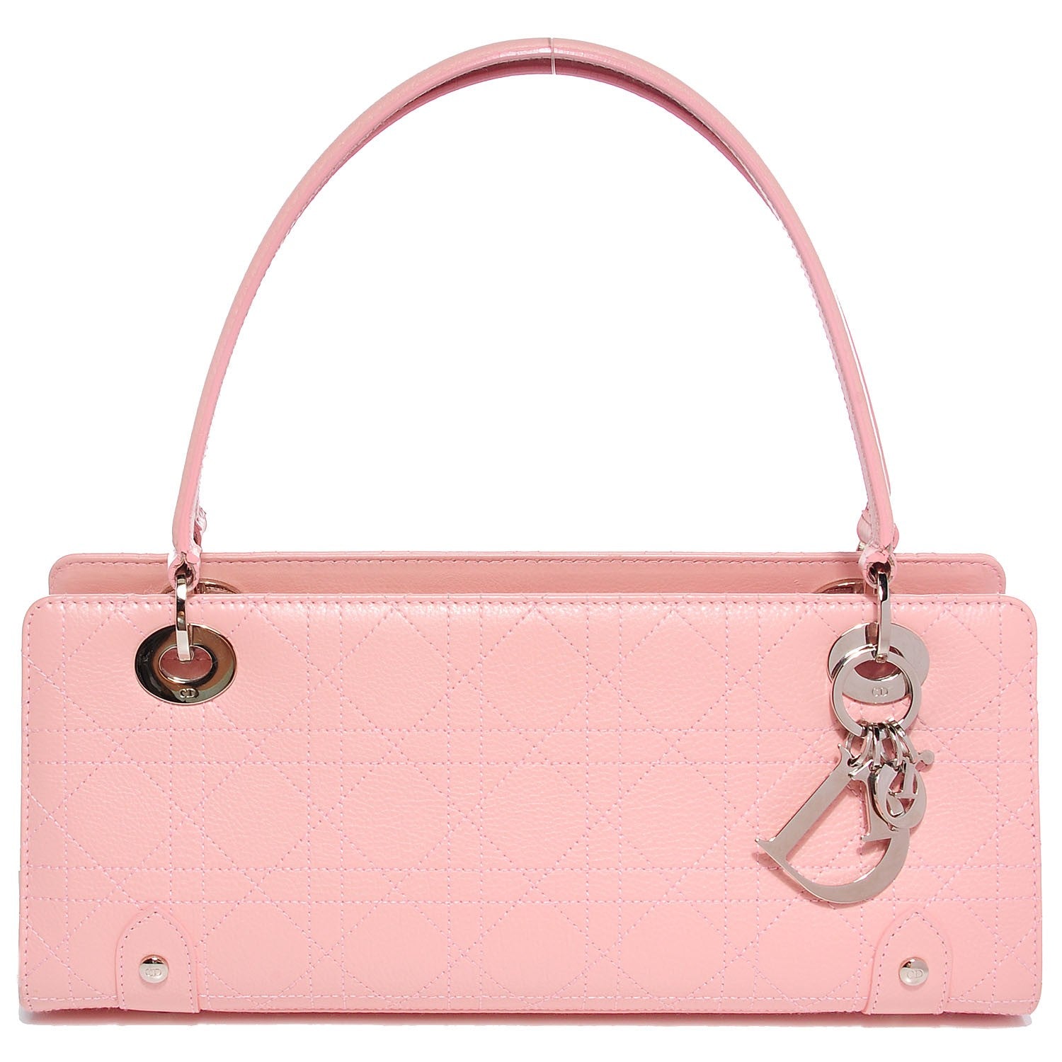 Christian Dior Calfskin Cannage Studded East West Lady Dior Rose Clair 1 of 7