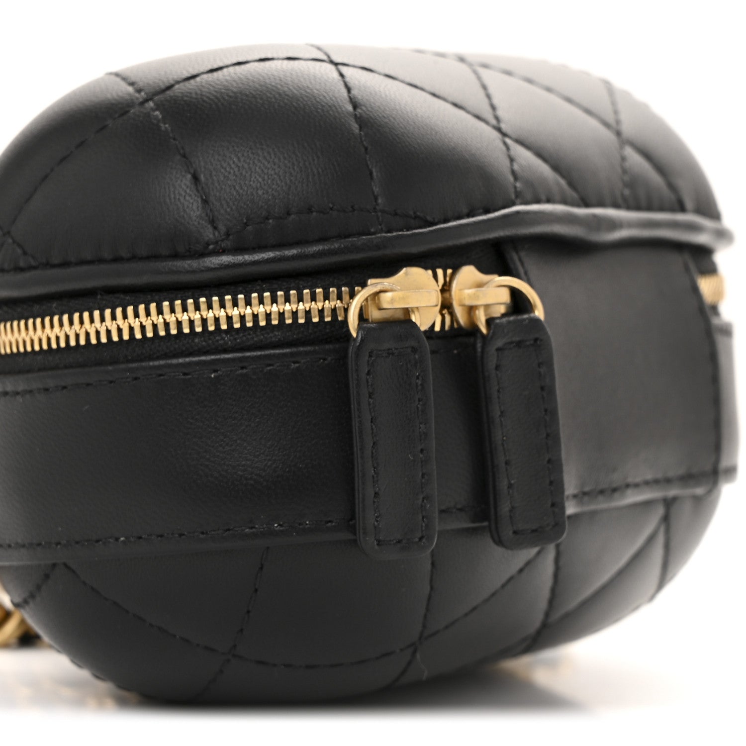 Chanel Lambskin Quilted CC Bubble Vanity Case With Chain Black 9 of 11