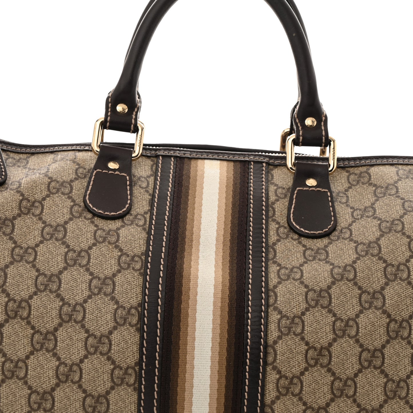 GG Plus Monogram Web Medium Joy Boston Dark Brown