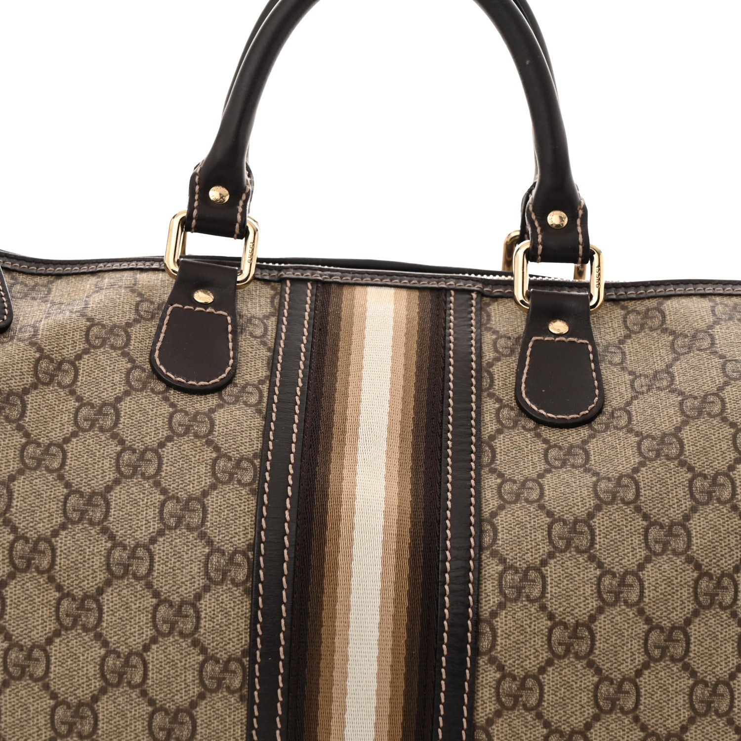 Gucci GG Plus Monogram Web Medium Joy Boston Dark Brown 8 of 12