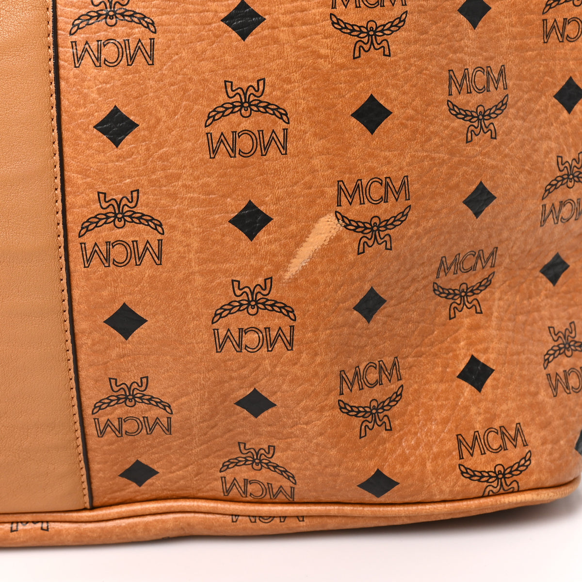 MCM Visetos Medium Liz Reversible Shopper Tote Cognac 18 of 23