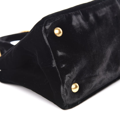 Prada Velvet Crossbody Tote Bag Black 8 of 9