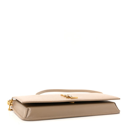 Saint Laurent Smooth Calfskin Monogram Phone Holder Crossbody Dark Beige 4 of 9