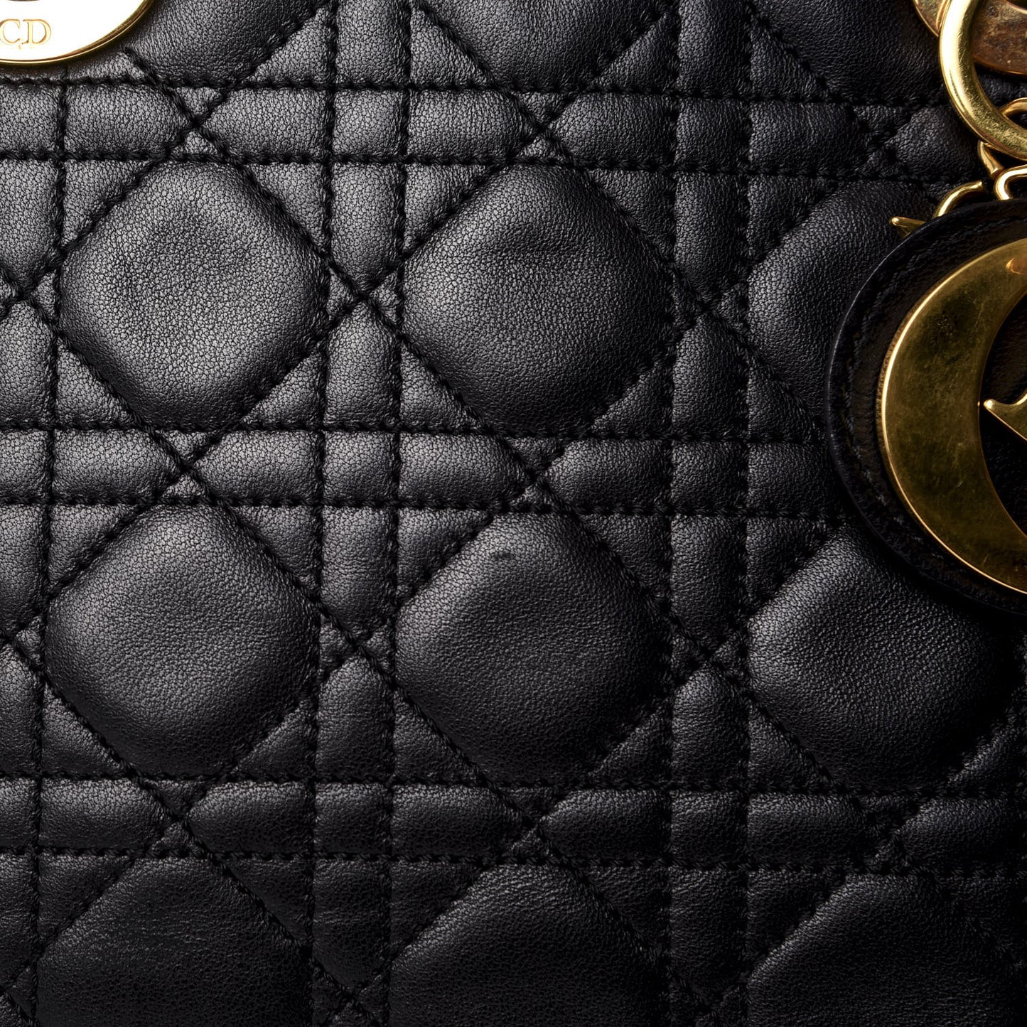 Lambskin Cannage Medium Lady Dior Black