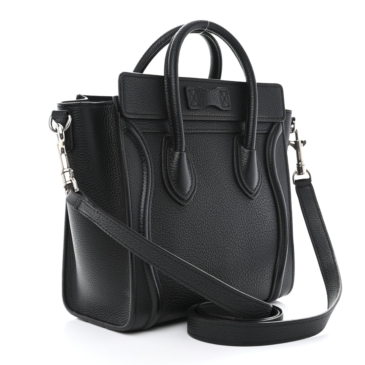 Drummed Calfskin Nano Luggage Black