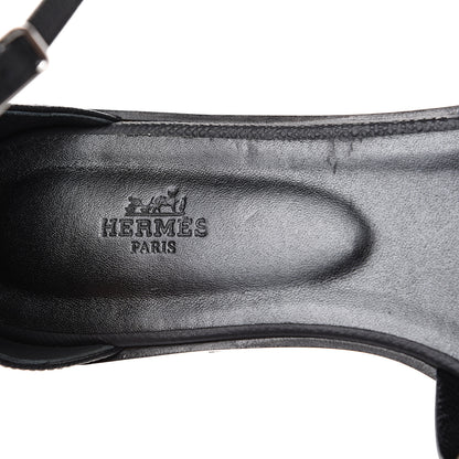 Hermes Epsom Santorini Sandals 41 Black 7 of 12