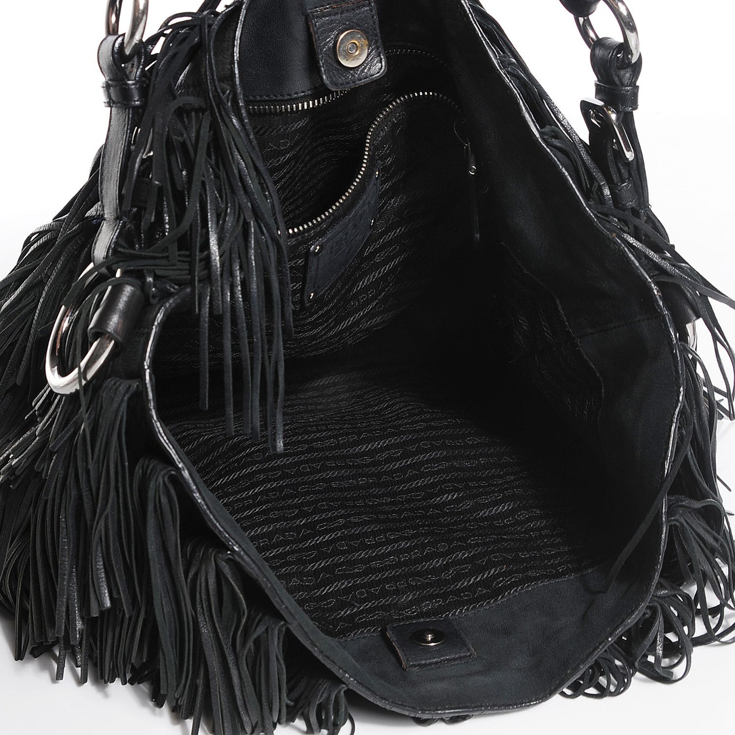 Nappa Fringe Hobo Nero Black