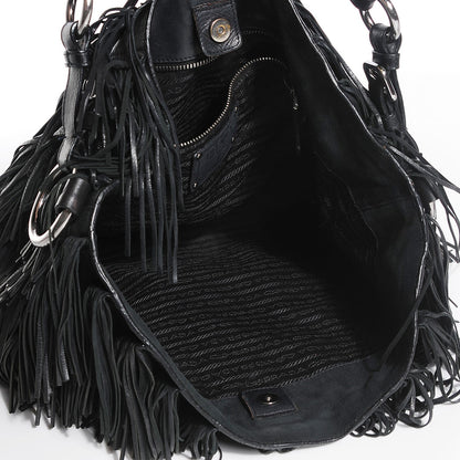 Prada Nappa Fringe Hobo Nero Black 5 of 9