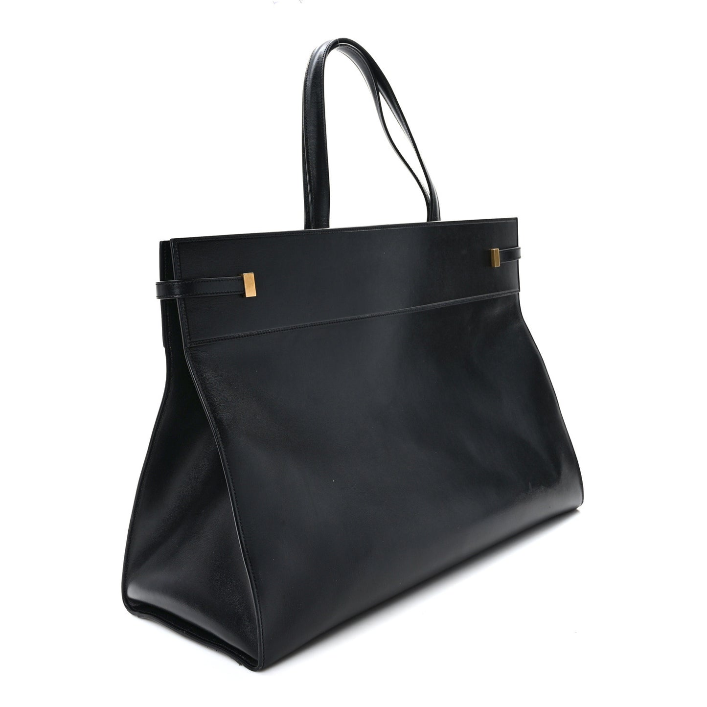 Calfskin Large Manhattan Shopper Tote Black