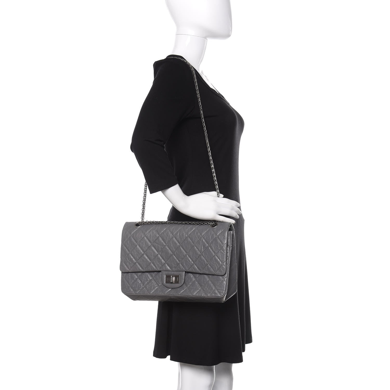 Chanel Aged Calfskin Quilted 2.55 Reissue 227 Flap Grey 3 of 11