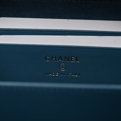 Chanel Denim Quilted CC Pearl Crush Camera Case Blue 6 of 10