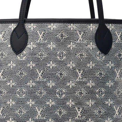 Louis Vuitton Monoglam Neverfull MM Blue 7 of 11