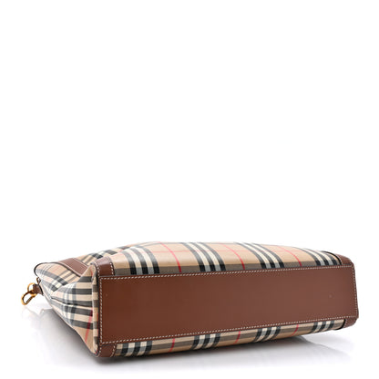 Burberry Vintage Check Calfskin Kane Tote Bag Beige Brown 4 of 18