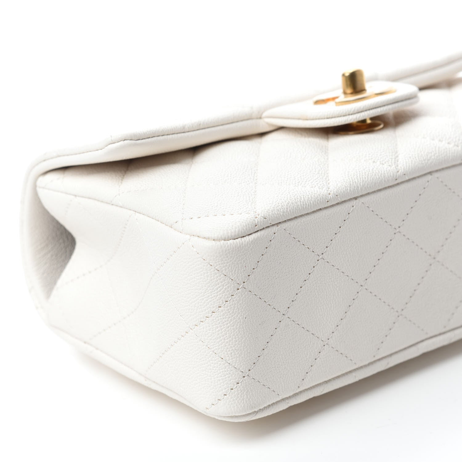 Chanel Caviar Quilted Mini Top Handle Rectangular Flap White 6 of 10