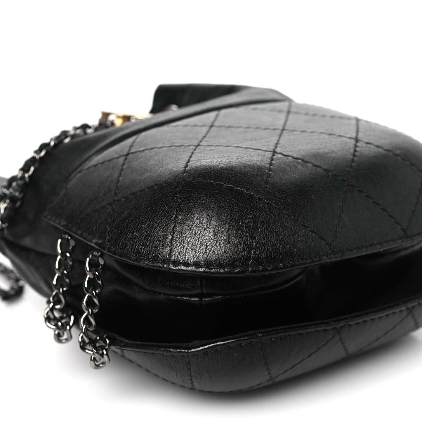 Calfskin Quilted Small Gabrielle Bucket Black