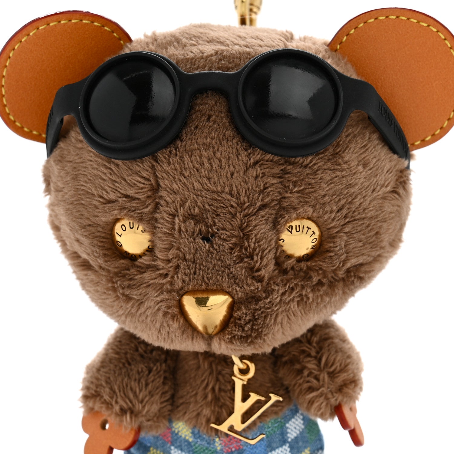 Louis Vuitton Faux Fur LV Louis Bear Super Vision Bag Charm Key Holder Blue 4 of 5