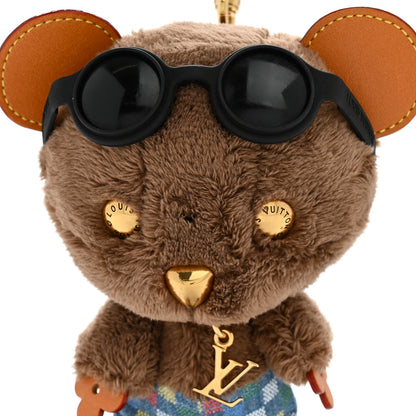Louis Vuitton Faux Fur LV Louis Bear Super Vision Bag Charm Key Holder Blue 4 of 5