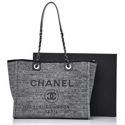 Chanel Canvas Small Deauville Tote Charcoal 8 of 8
