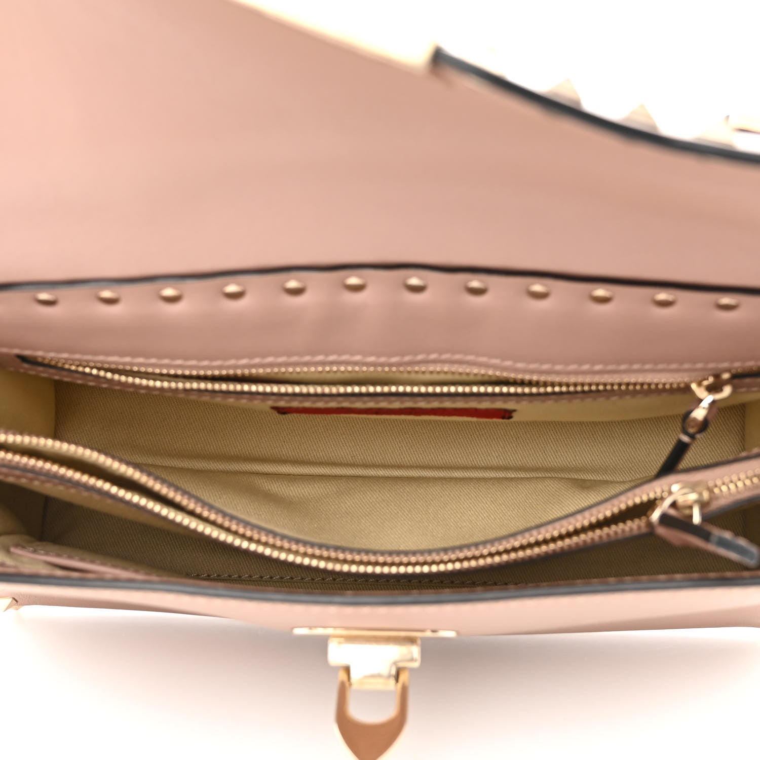 Valentino Garavani Vitello Small Rockstud Single Handle Flap Bag Poudre 5 of 11