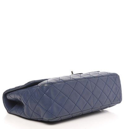 Chanel Caviar Quilted Jumbo Single Flap Dark Blue 4 of 13