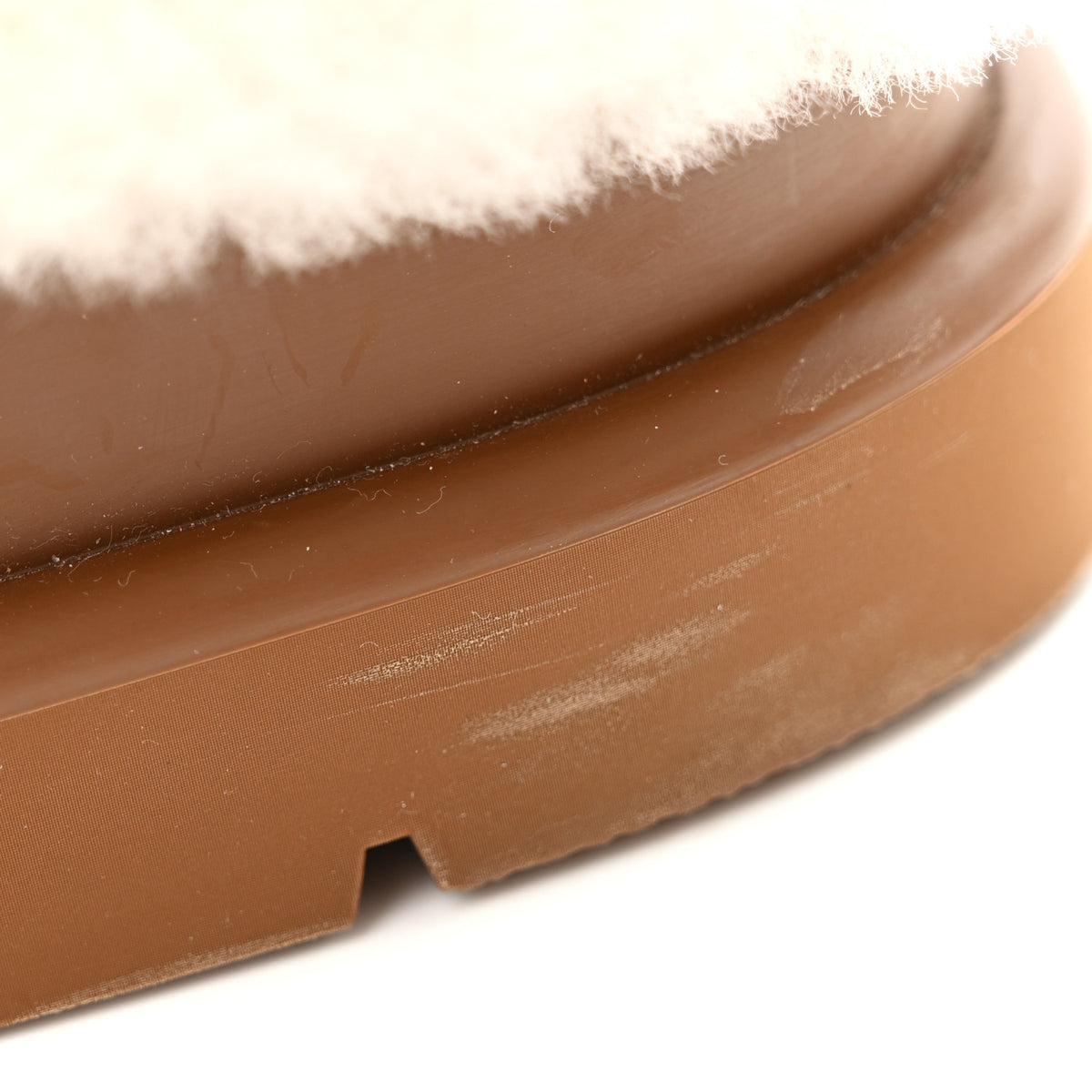 Louis Vuitton Suede Calfskin Shearling Monogram Debossed Cortina Closed Mule 39 Light Beige 12 of 12