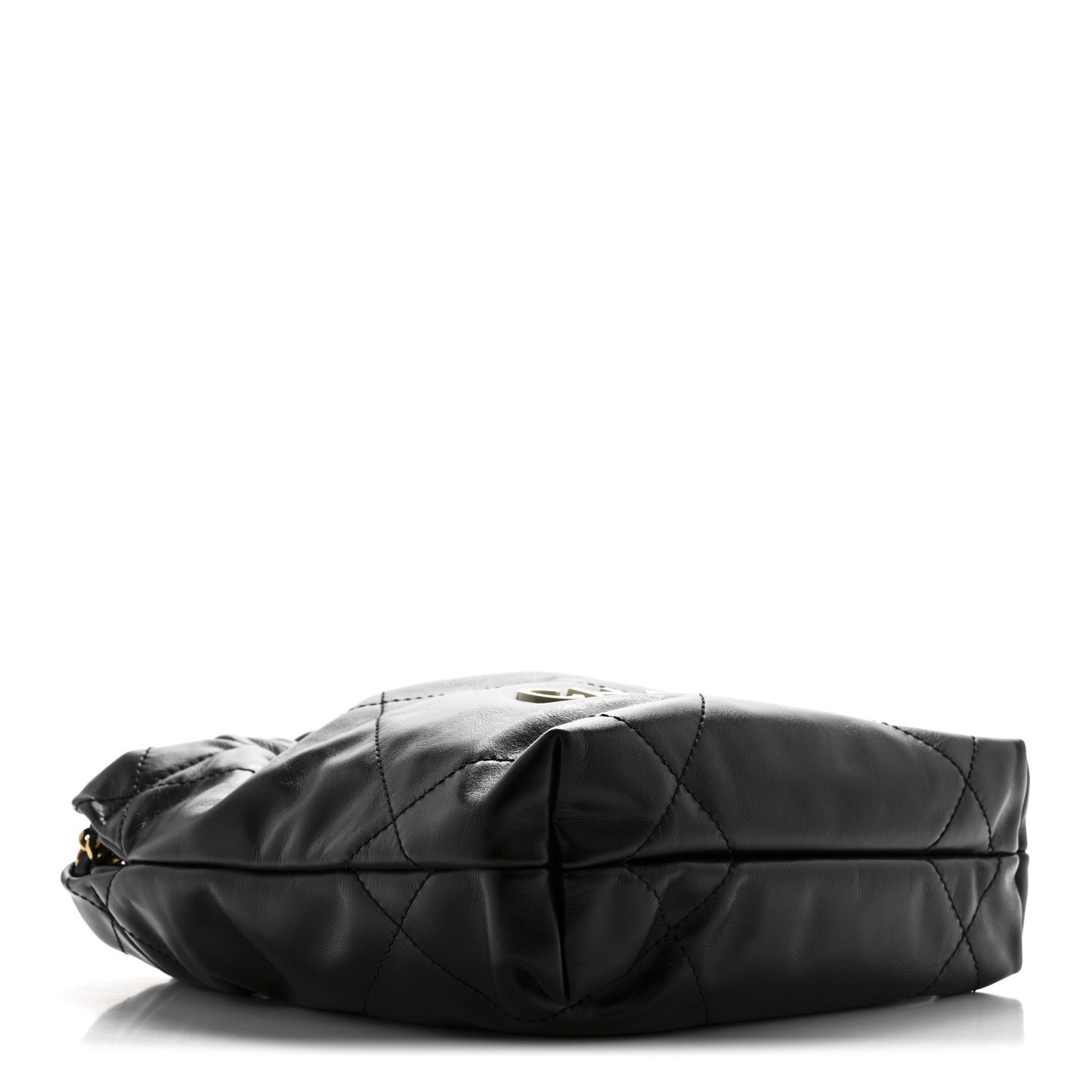 Shiny Calfskin Quilted Mini Chanel 22 Black White Black White