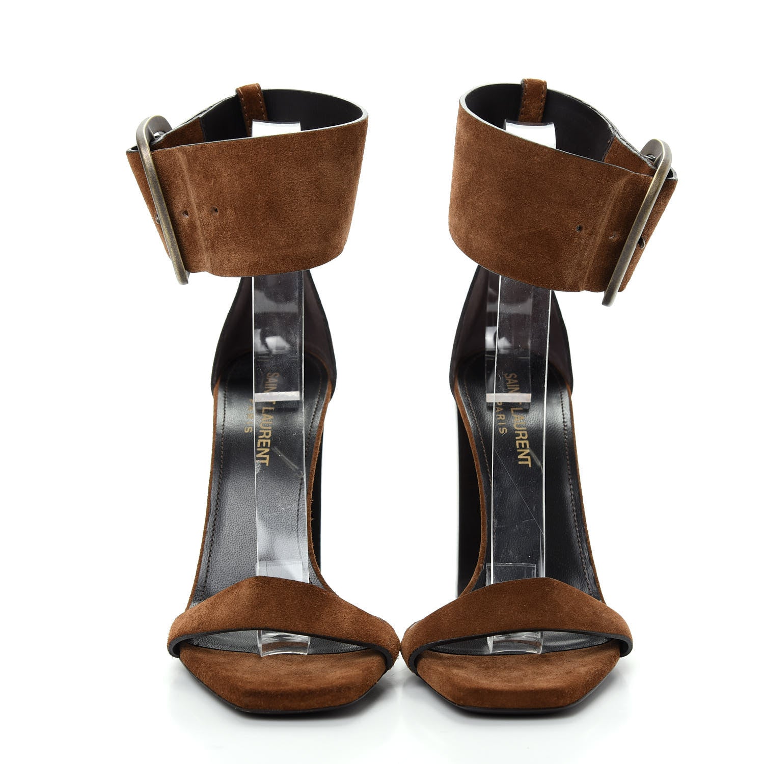 Saint Laurent Suede Otterproof Ankle Strap Sandals 36.5 Land 2 of 11