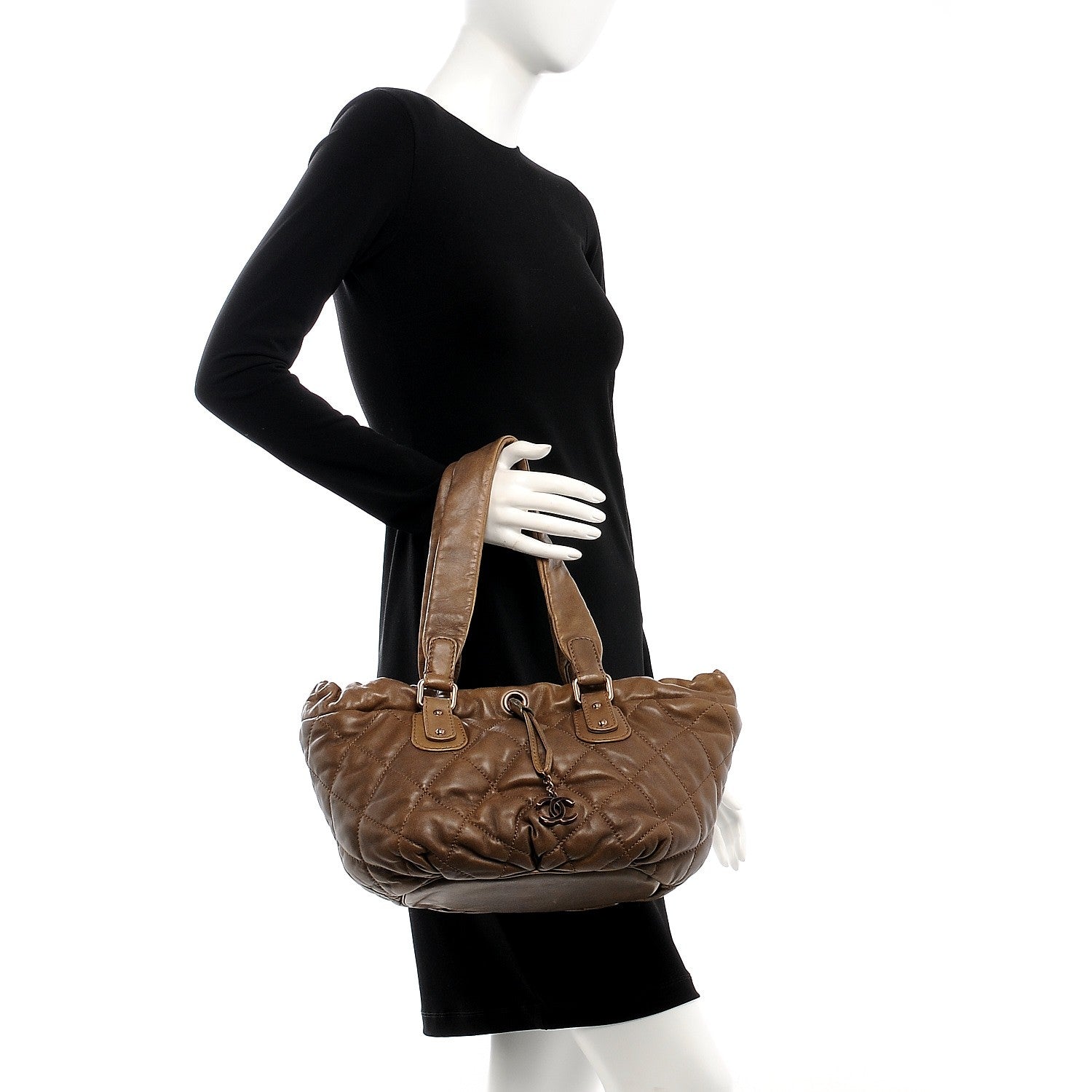 Chanel Lambskin Quilted Cloudy Bundle East West Tote Beige 2 of 10