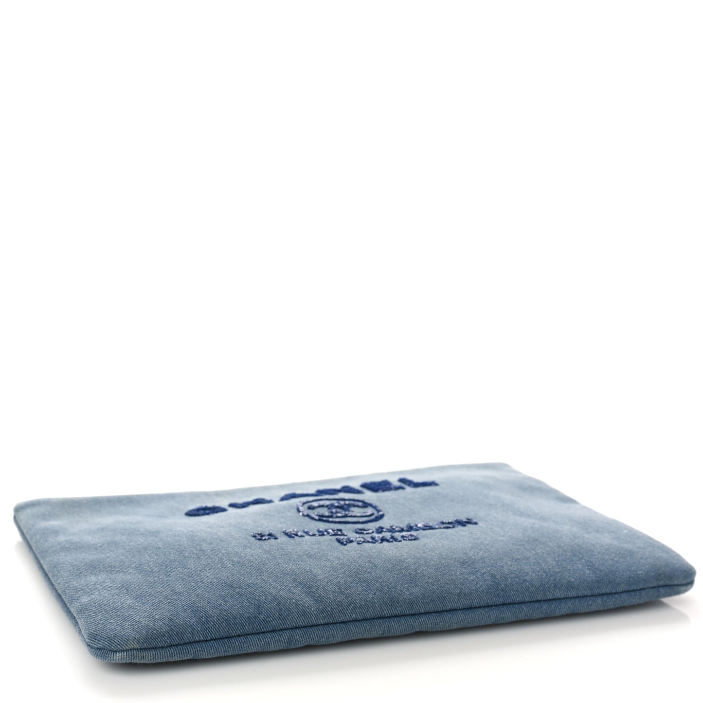 Canvas Sequins Medium Deauville Cosmetic Pouch Blue