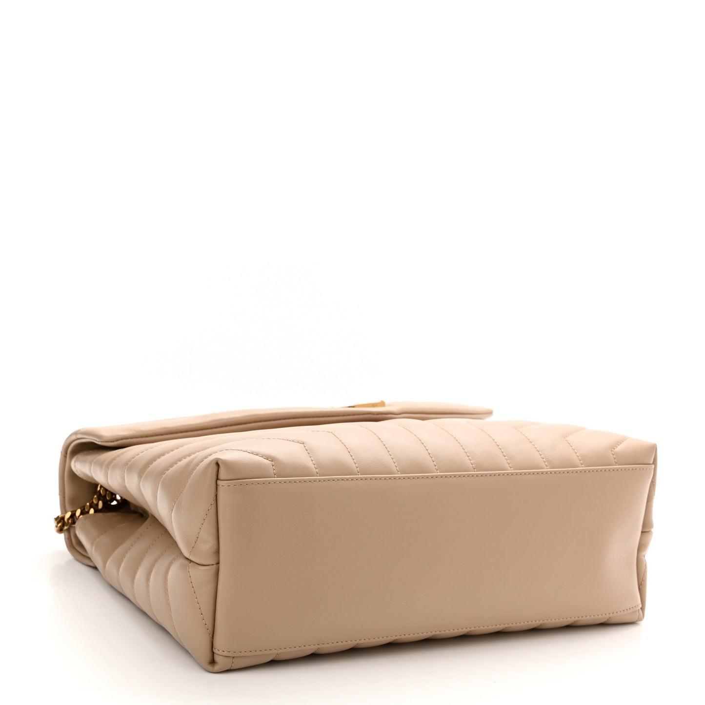 Calfskin Y Quilted Monogram Medium Loulou Chain Satchel Dark Latte