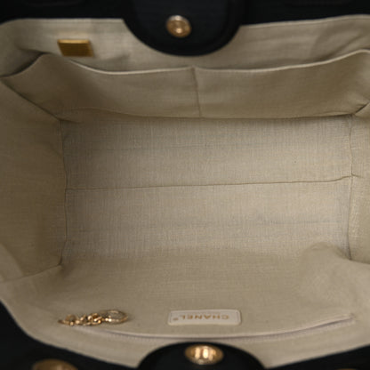 Chanel Mixed Fibers Small Deauville Tote Black 6 of 11