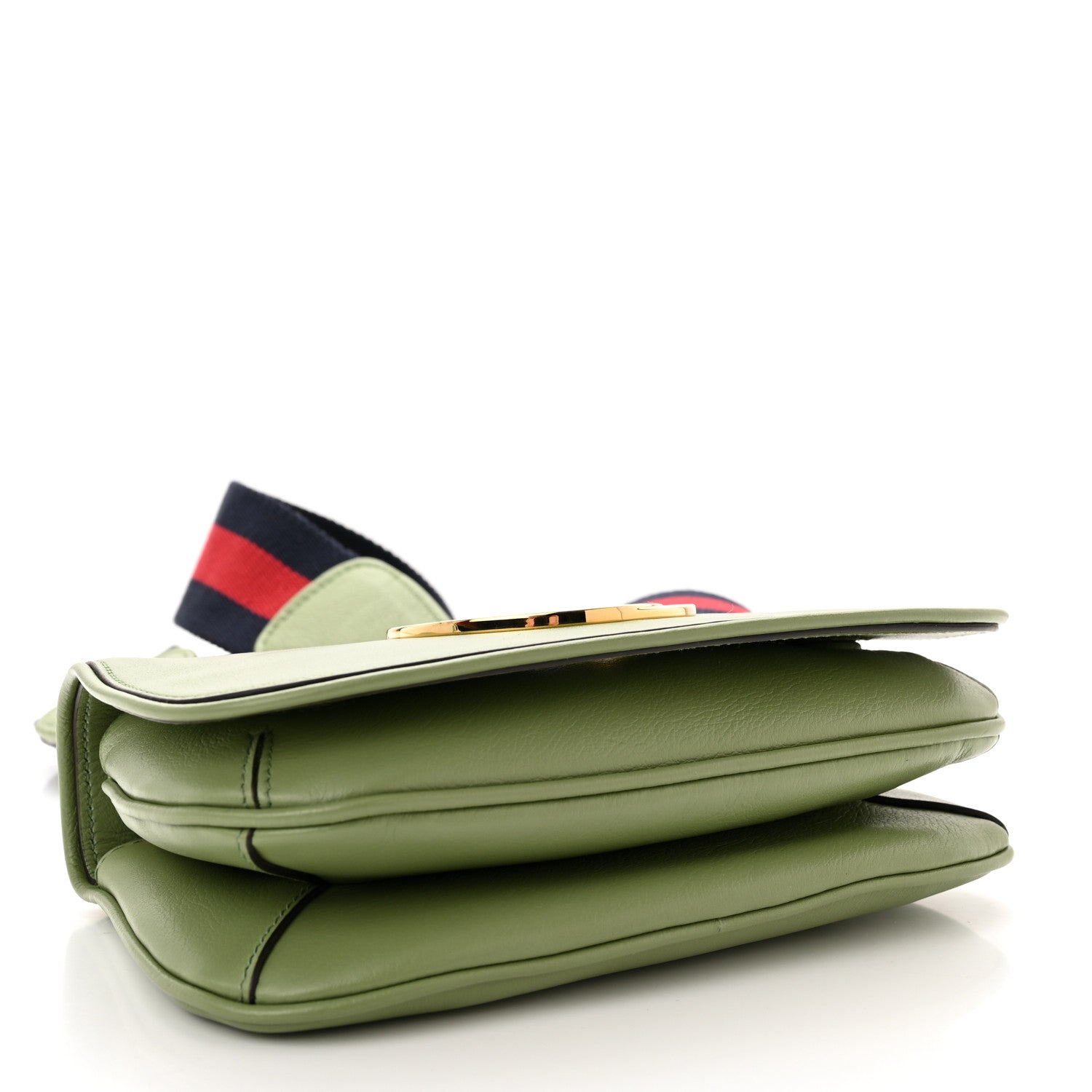 Gucci Roxy Calfskin Web Mini Blondie Shoulder Bag Salamander Green 4 of 11