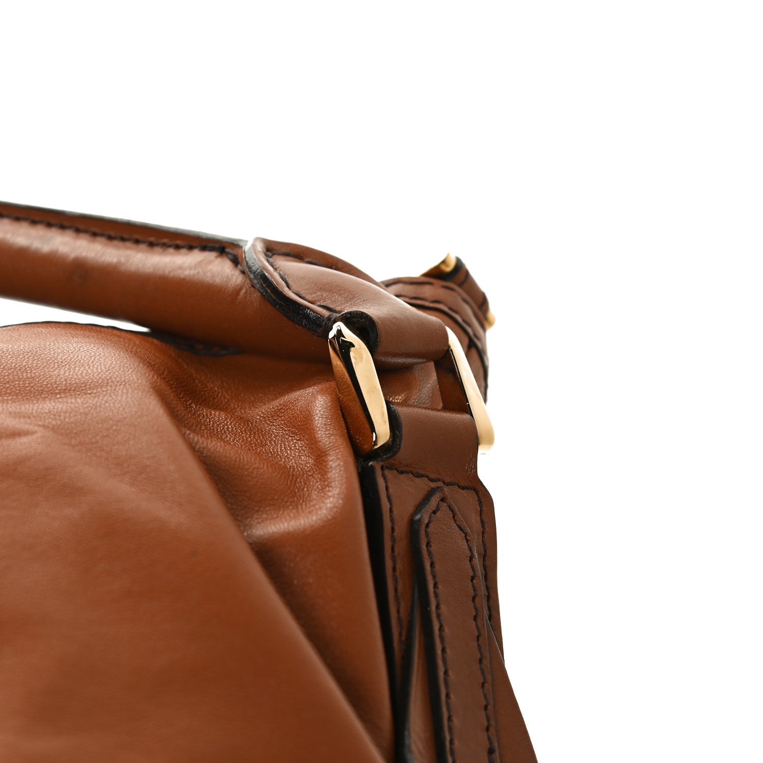 Burberry Soft Lambskin Bridle Calfskin Medium Gosford Hobo Tan 13 of 16