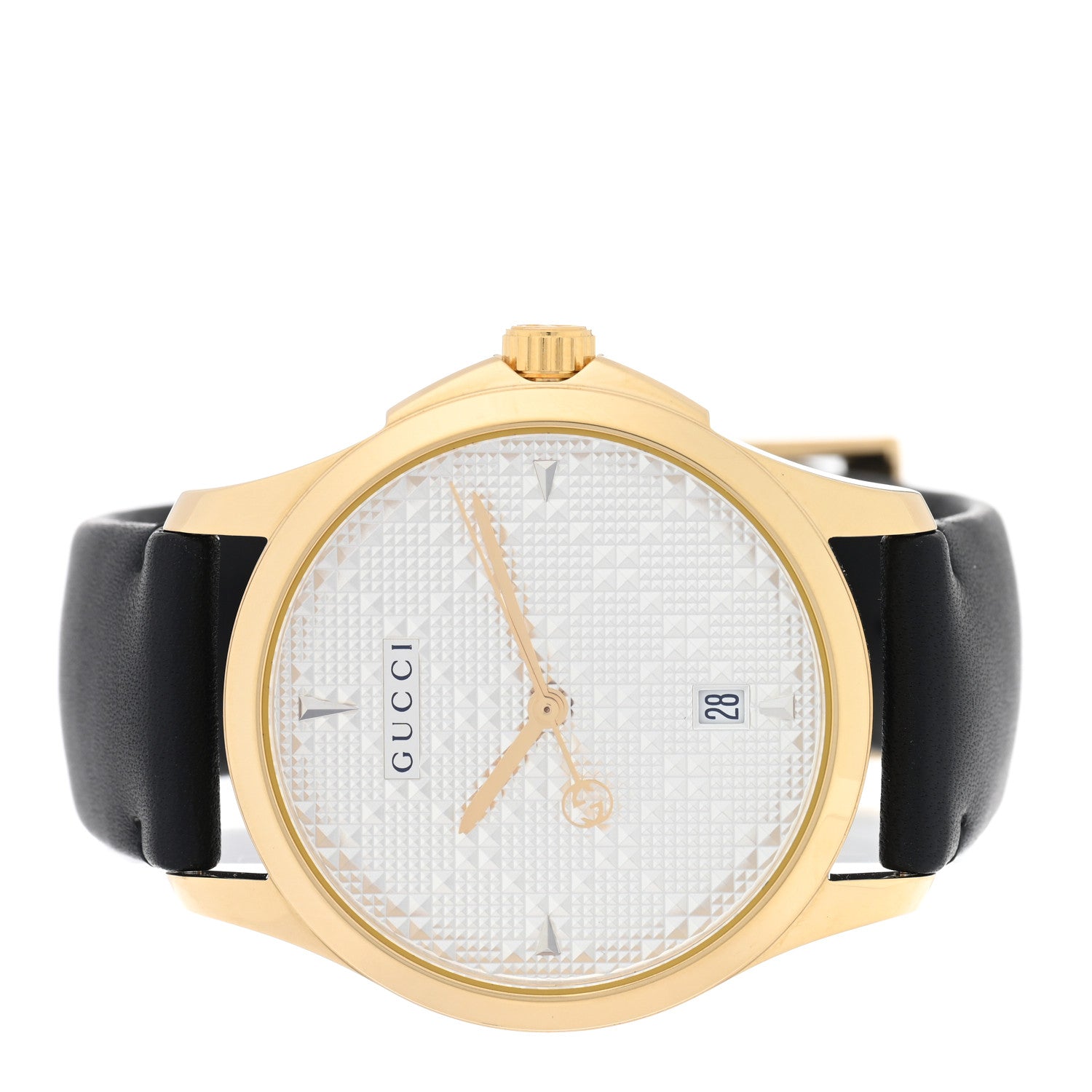 Gucci Stainless Steel Calfskin 38mm G-Timeless Diamante Quartz Watch 2 of 4