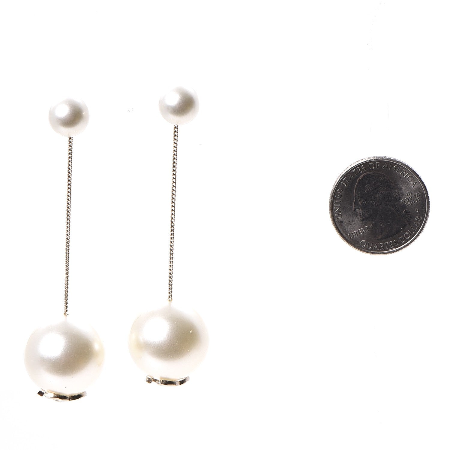Chanel Pearl CC Drop Earrings Gold 2 of 6