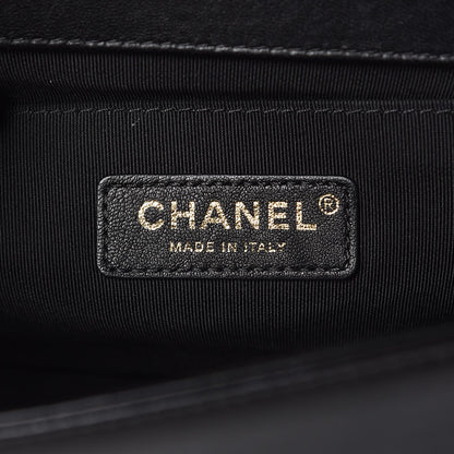 Chanel Fabric Chevron Braided Medium Boy Flap Black White 6 of 7