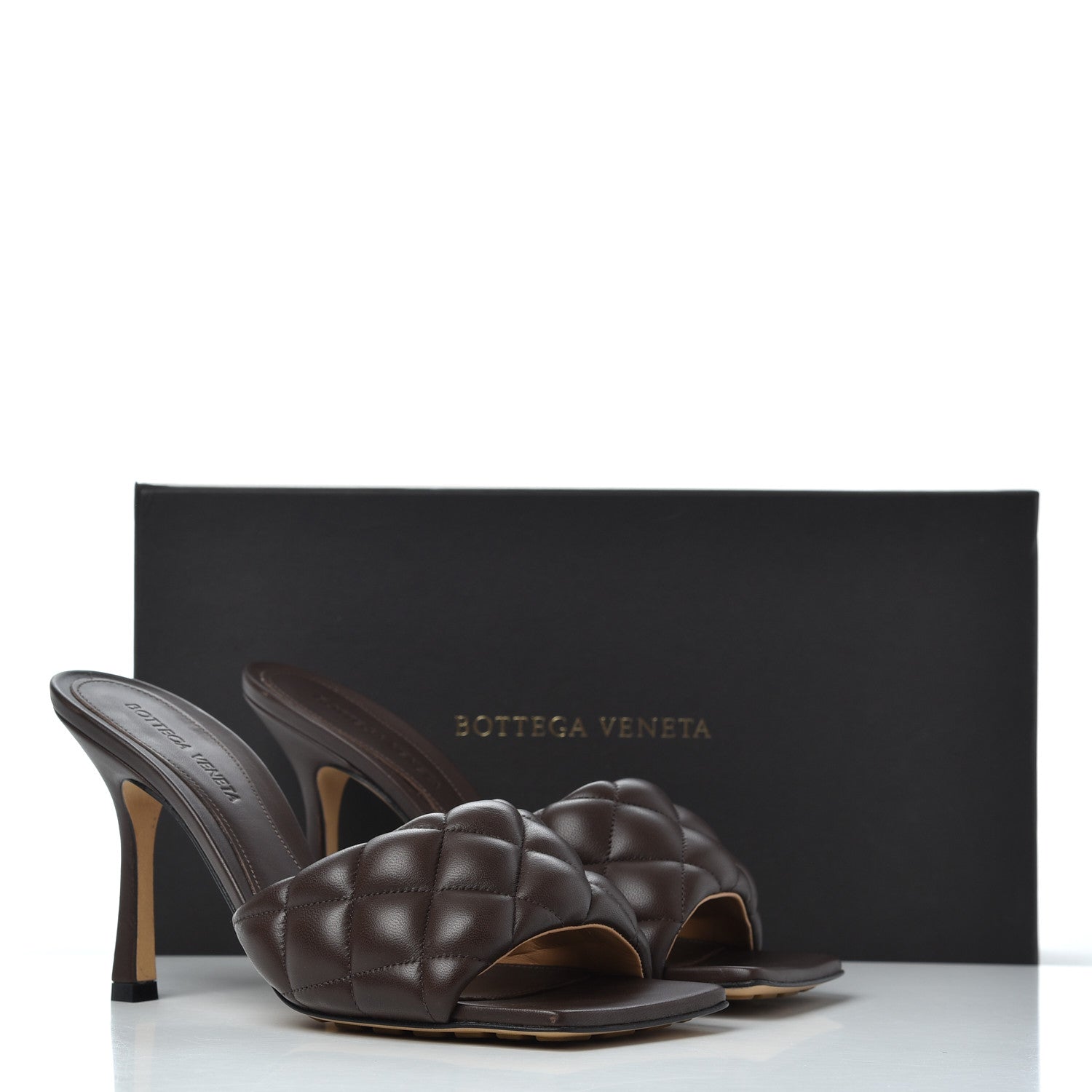 Bottega Veneta Nappa Matelasse Padded Mule Sandals 38 Chocolate 12 of 12