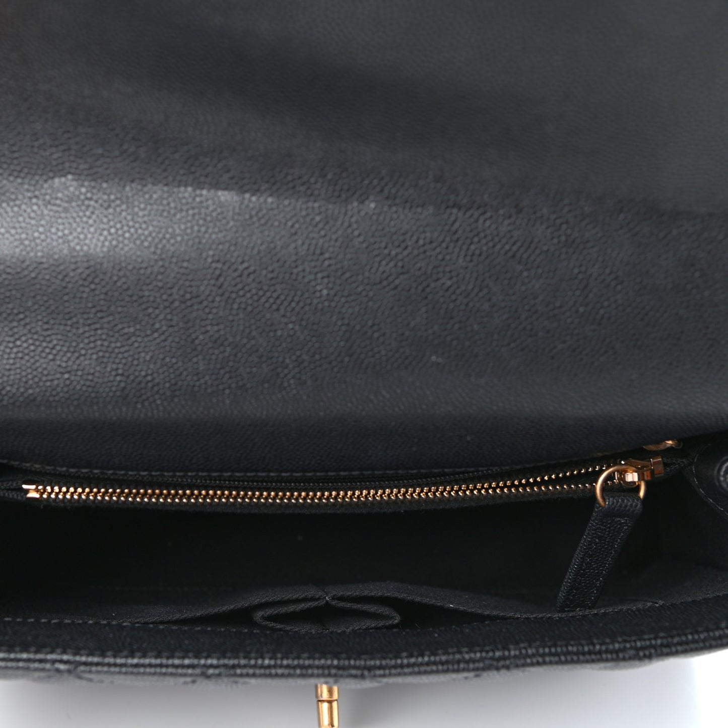 Caviar Lizard Embossed Quilted Small Coco Handle Flap Black