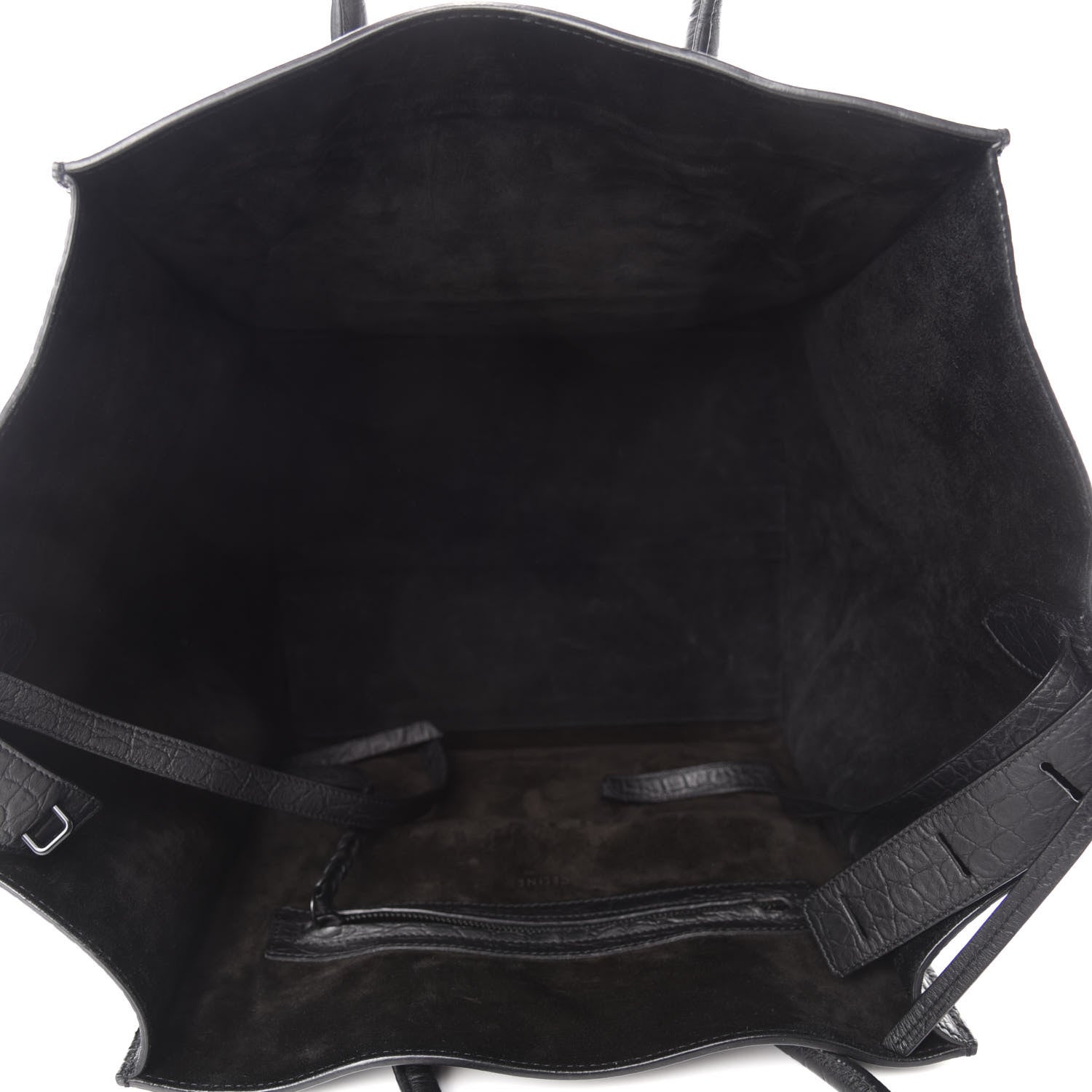Celine Crocodile Embossed Calfskin Medium Phantom Luggage Black 5 of 11