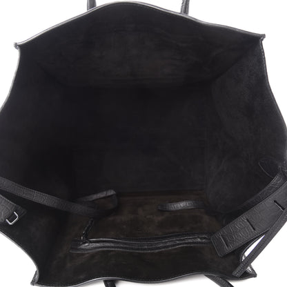 Celine Crocodile Embossed Calfskin Medium Phantom Luggage Black 5 of 11