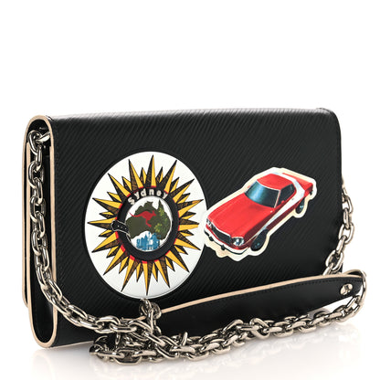 Louis Vuitton Epi World Tour Twist Chain Wallet Black 3 of 10