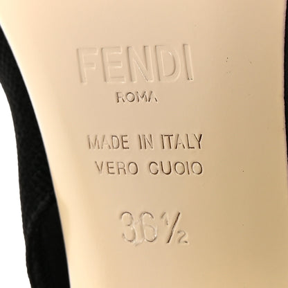 Fendi PVC Vitello FF Colibri 85mm Slingback Pumps 36.5 Transparent Black 7 of 8