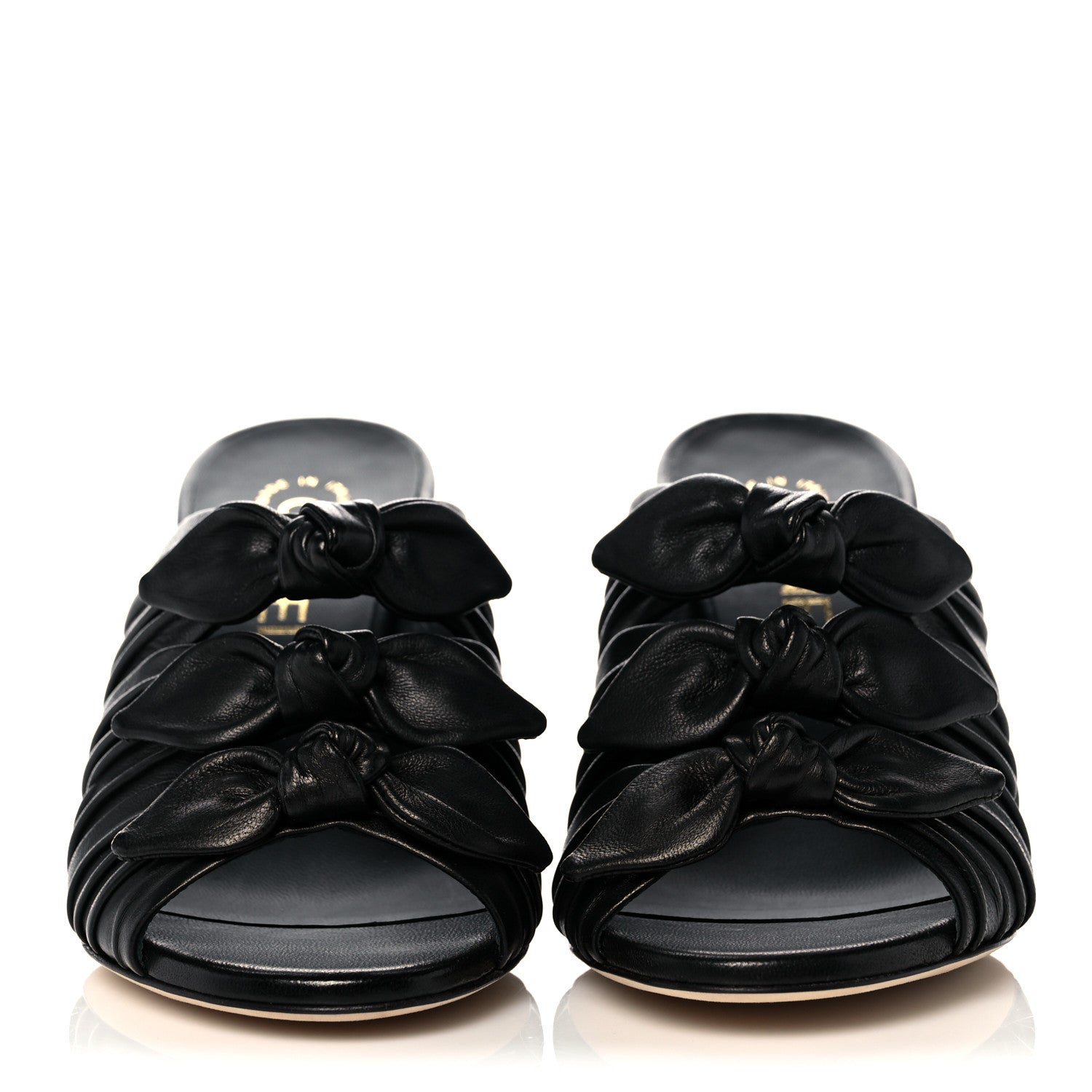 Chanel Calfskin Bows CC Mules 36 Black 2 of 9
