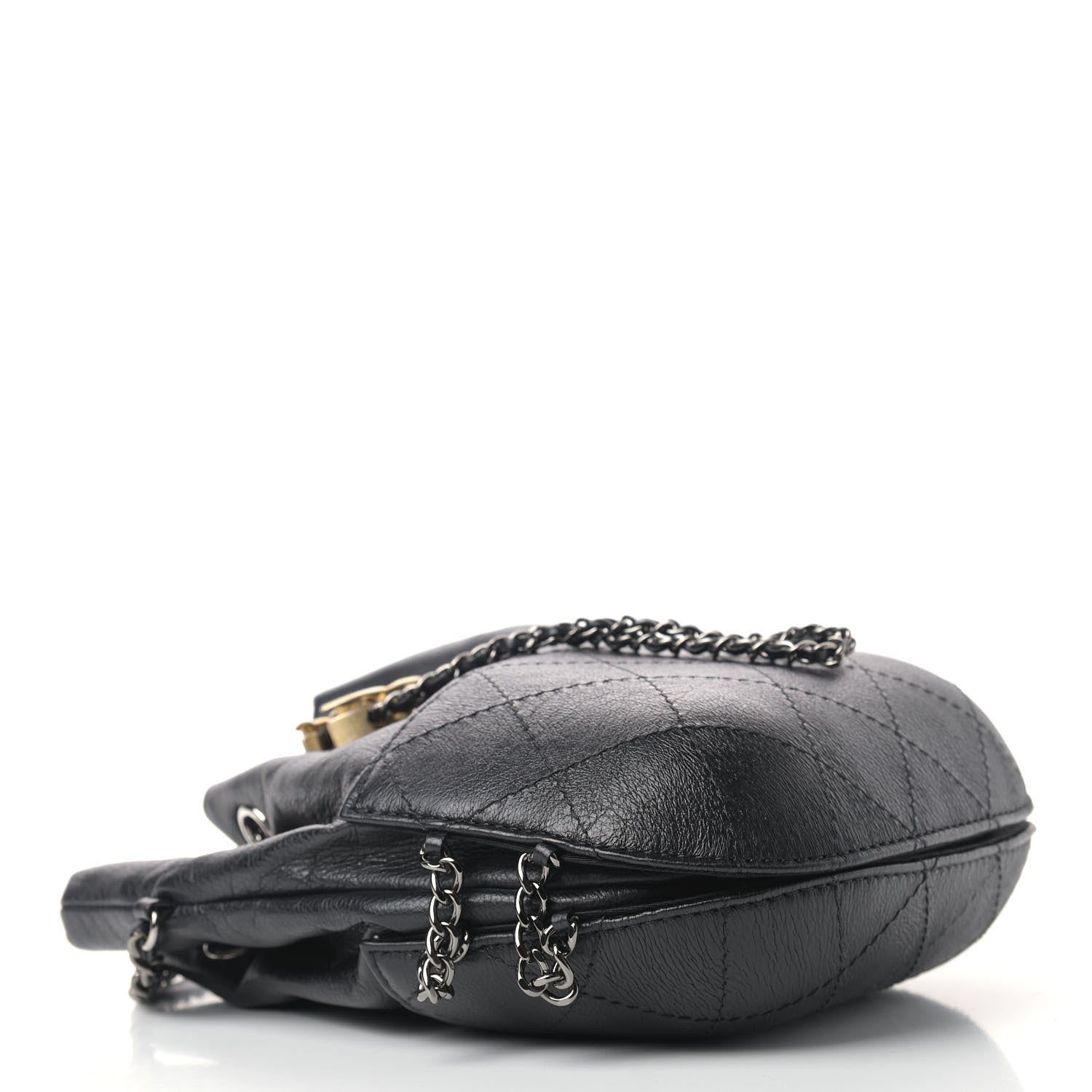 Chanel Calfskin Quilted Small Gabrielle Bucket Black 4 of 9