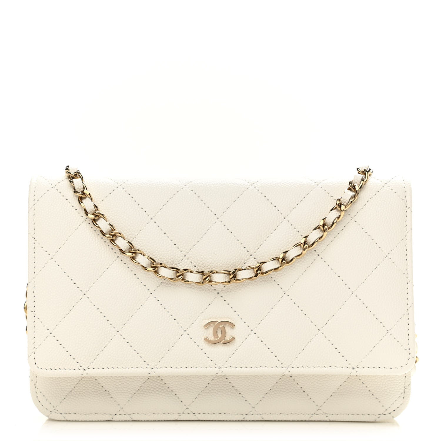 Chanel Caviar Quilted Wallet On Chain WOC White 1 of 12